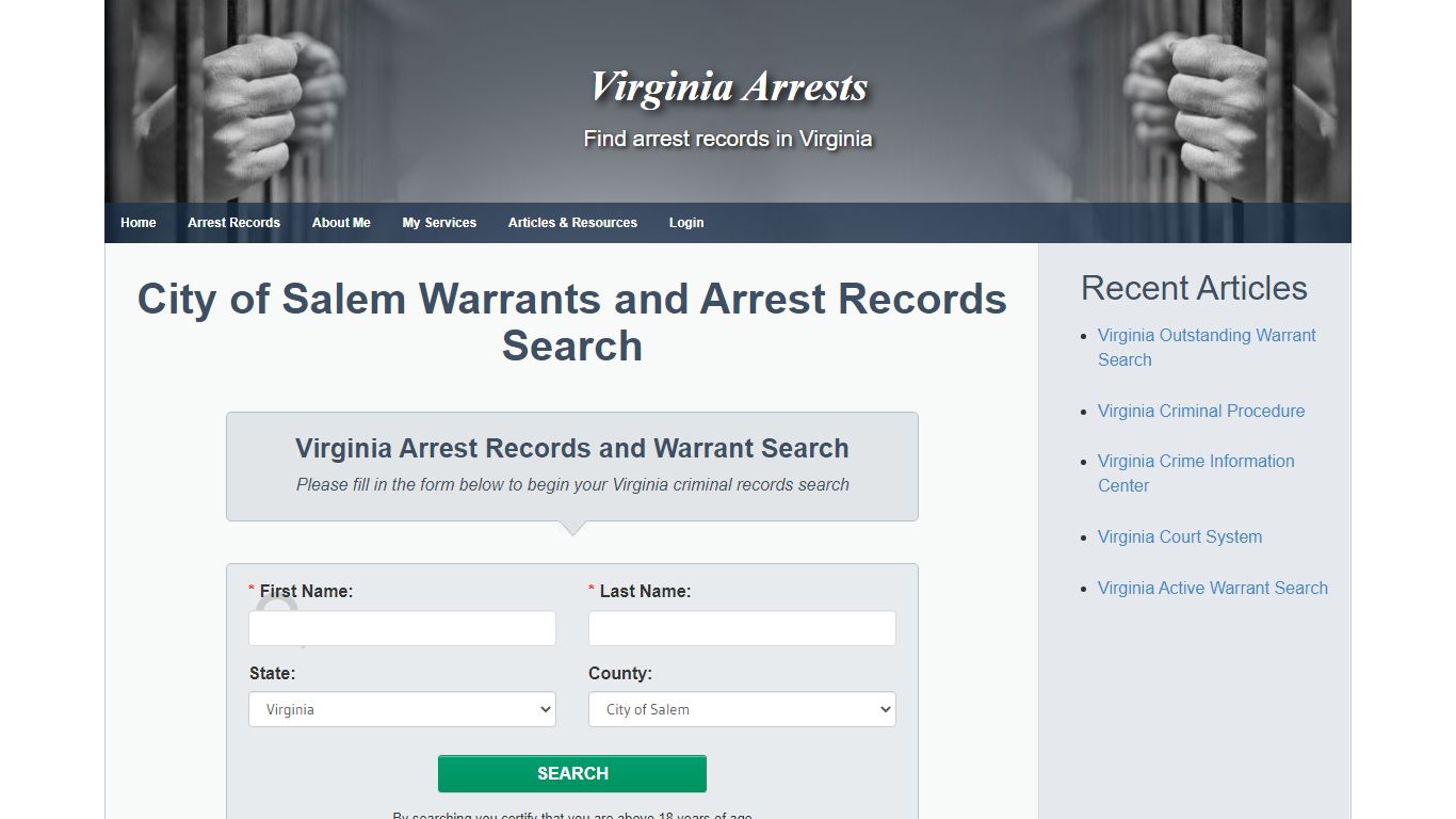 City of Salem Warrants and Arrest Records Search